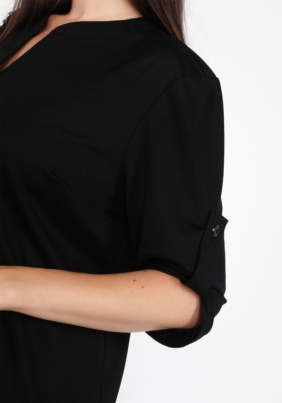 Платье-рубашка на пуговицах однотонное шир.  580, рис. 10