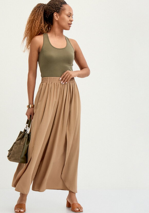 Брюки свободного кроя с запахом шир.  580, рис. 7