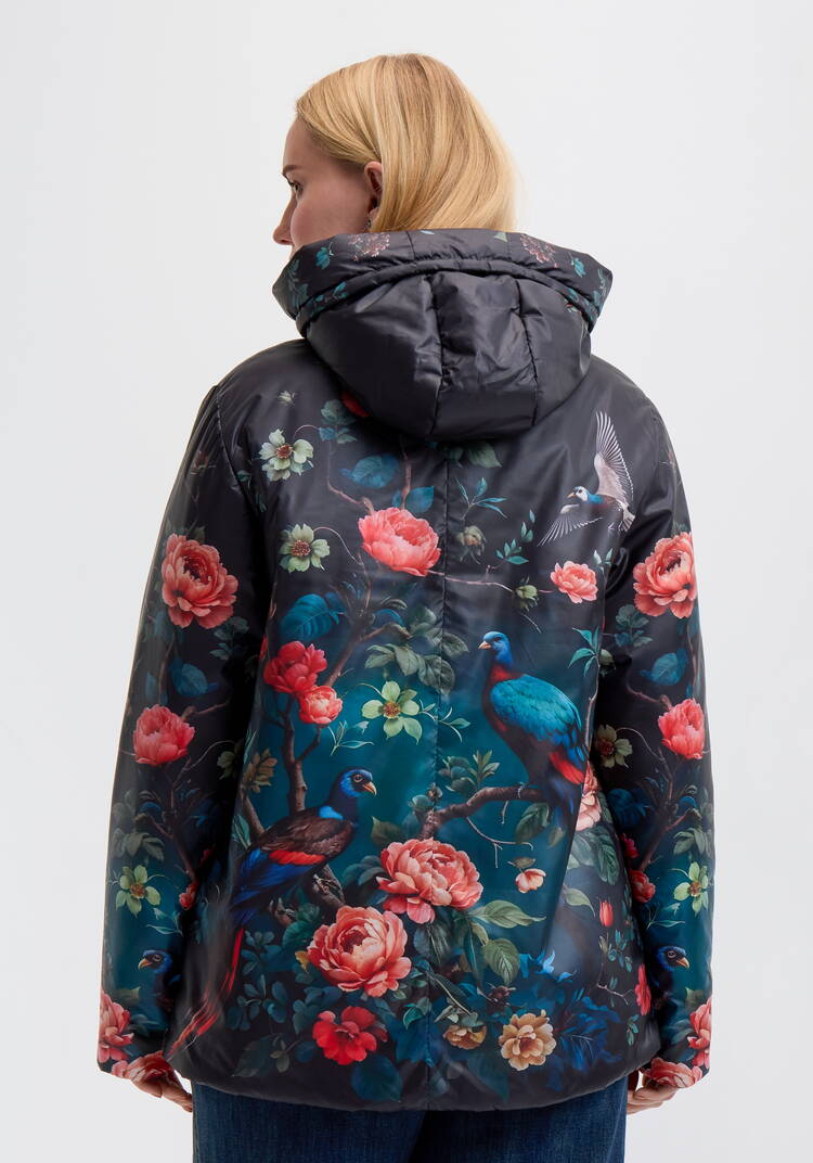 Куртка с цветочным принтом Агнесса шир.  750, рис. 21