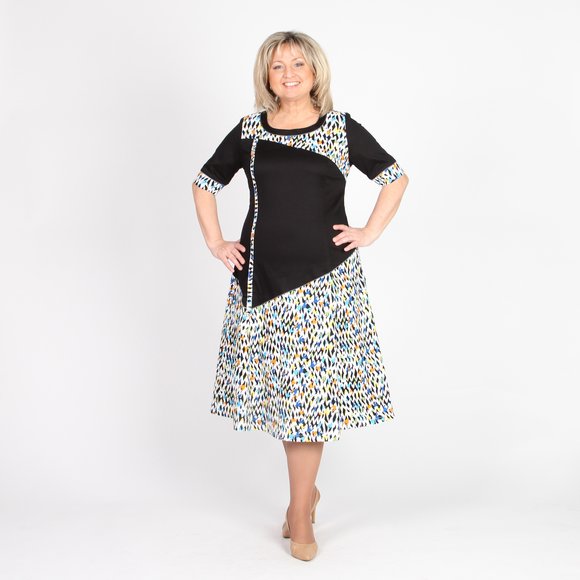 Платье А силуэта с декоративными элементами шир.  580, рис. 1