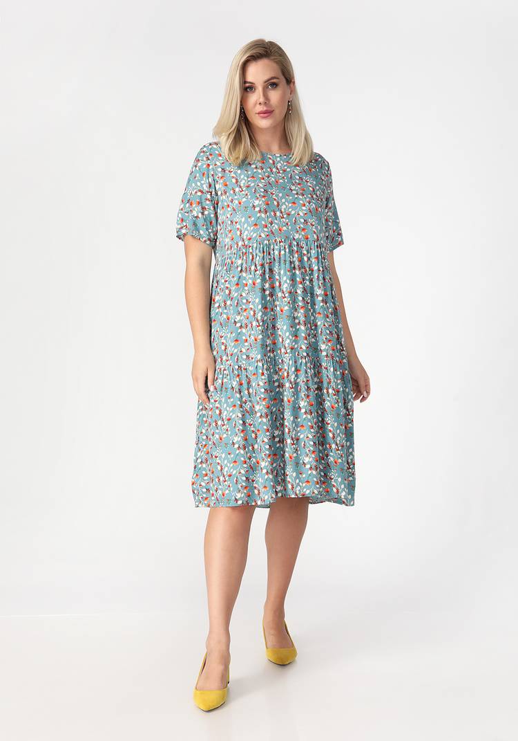 Платье с отрезной талией и коротким рукавом шир.  750, рис. 16