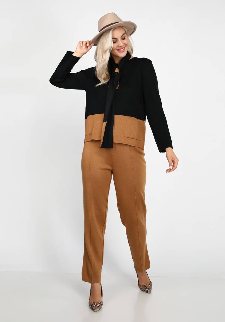 Пиджак с карманами и шарфом в комплекте шир.  750, рис. 5