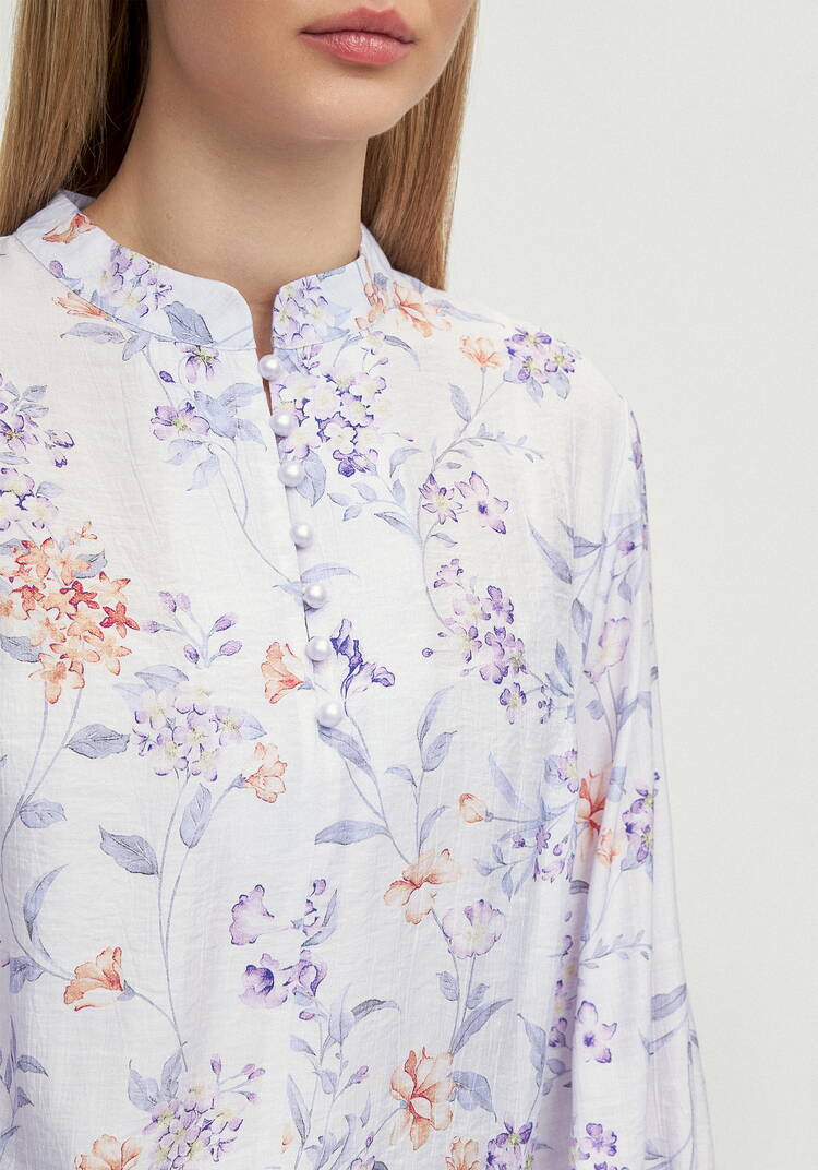 Блуза с жемчужными пуговицами Грейс шир.  750, рис. 6