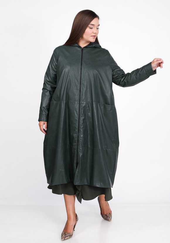 Пальто из эко-кожи на молнии шир.  580, рис. 9