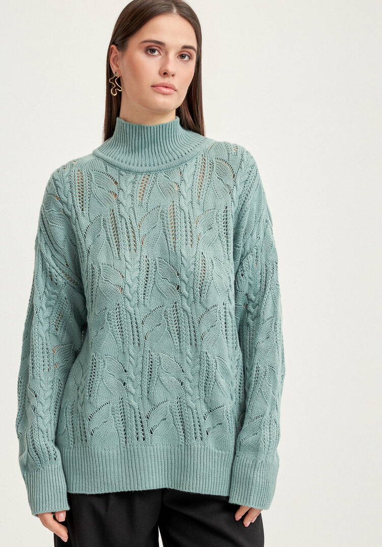 Джемпер с ажурными косами шир.  750, рис. 28