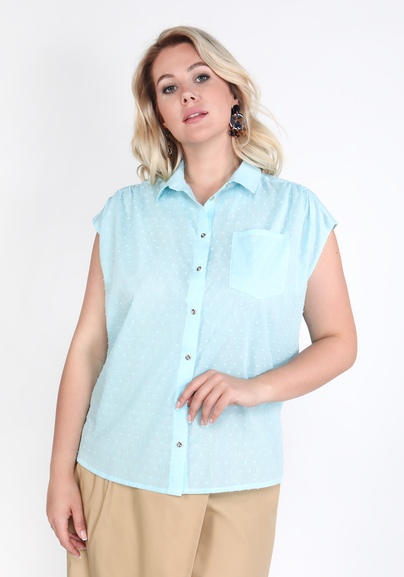 Блуза с цельнокроеным рукавом Julia Weber, размер 48, цвет бежевый - фото 1