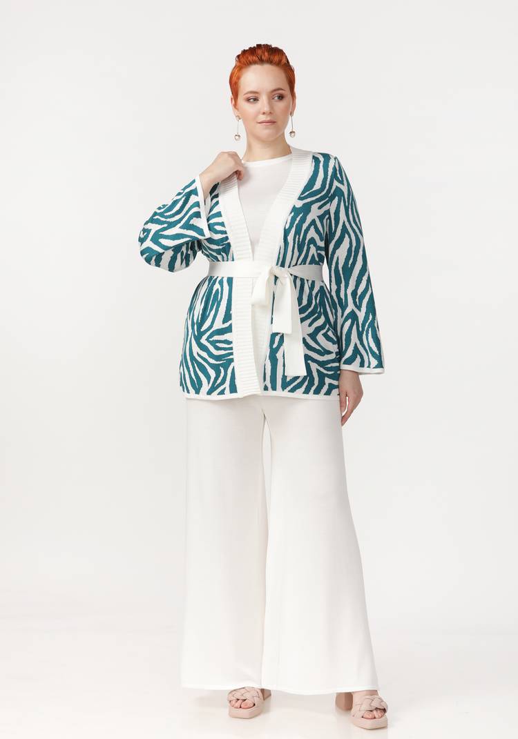 Кардиган с анималистическим рисунком и поясом шир.  750, рис. 8