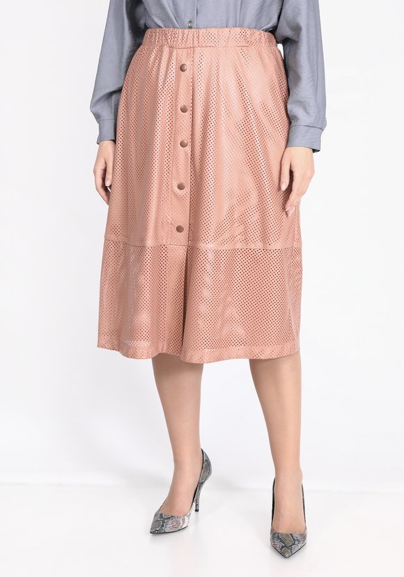 Юбка из перфорированной экокожи шир.  580, рис. 1