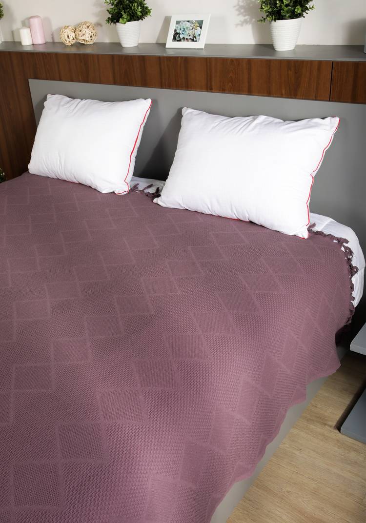 Покрывало-плед из хлопка с бахромой Айшель шир.  750, рис. 14