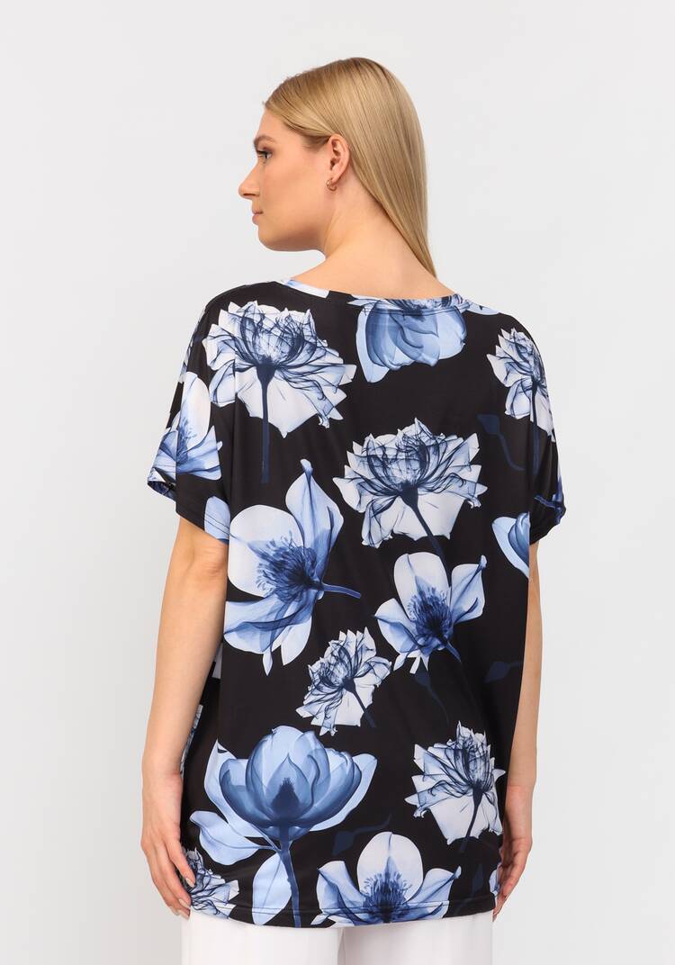 Блуза со стразами и цветочным принтом шир.  750, рис. 18