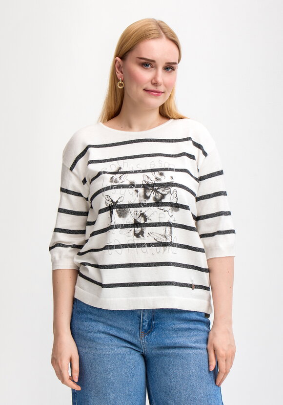 Блуза в полоску с принтом шир.  580, рис. 22