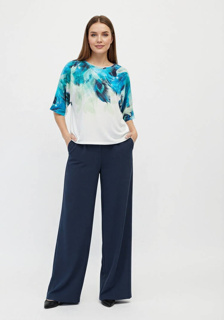 Джемпер с принтом Перья шир.  750, рис. 2