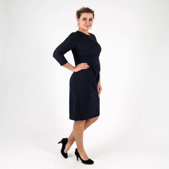 Платье оригинального кроя с гипюровым рукавом шир.  580, рис. 12