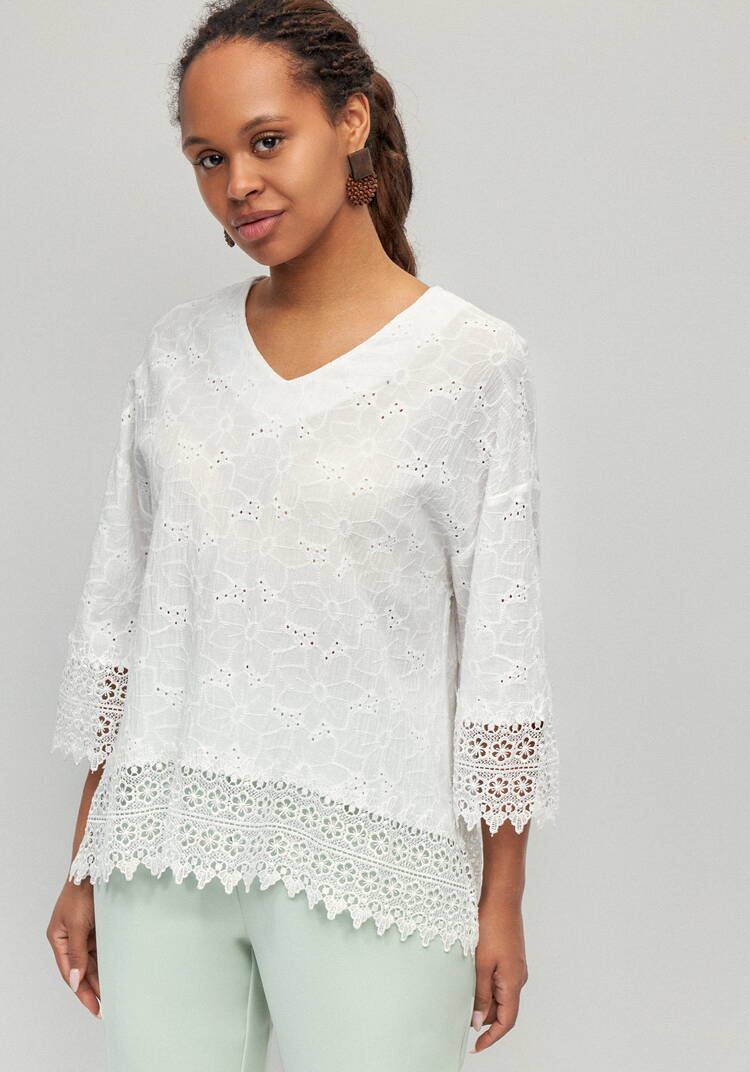 Блуза с кружевом Джулия шир.  750, рис. 7