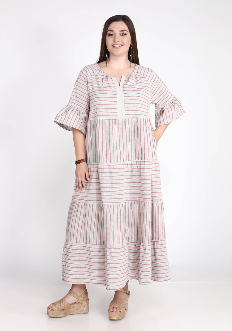 Платье в полоску с воланами шир.  750, рис. 6