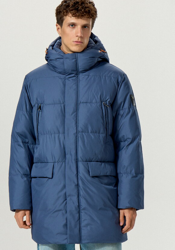 Пуховик стеганый с капюшоном и карманами шир.  580, рис. 14