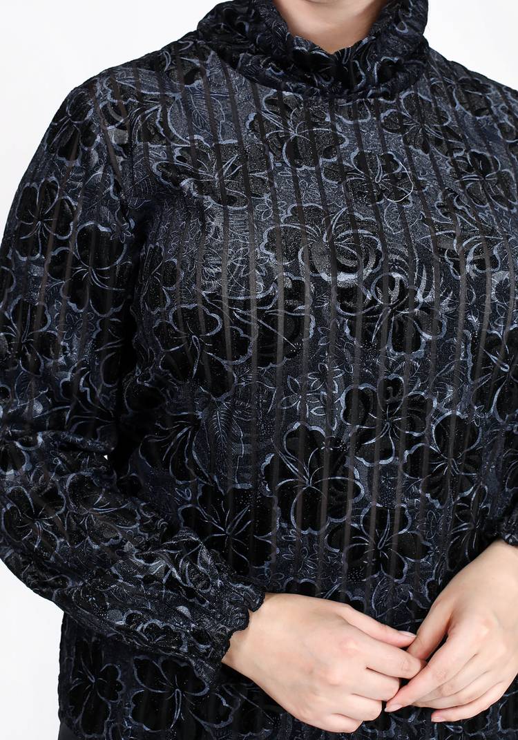 Блуза с воротником хомут и длинным рукавом шир.  750, рис. 8