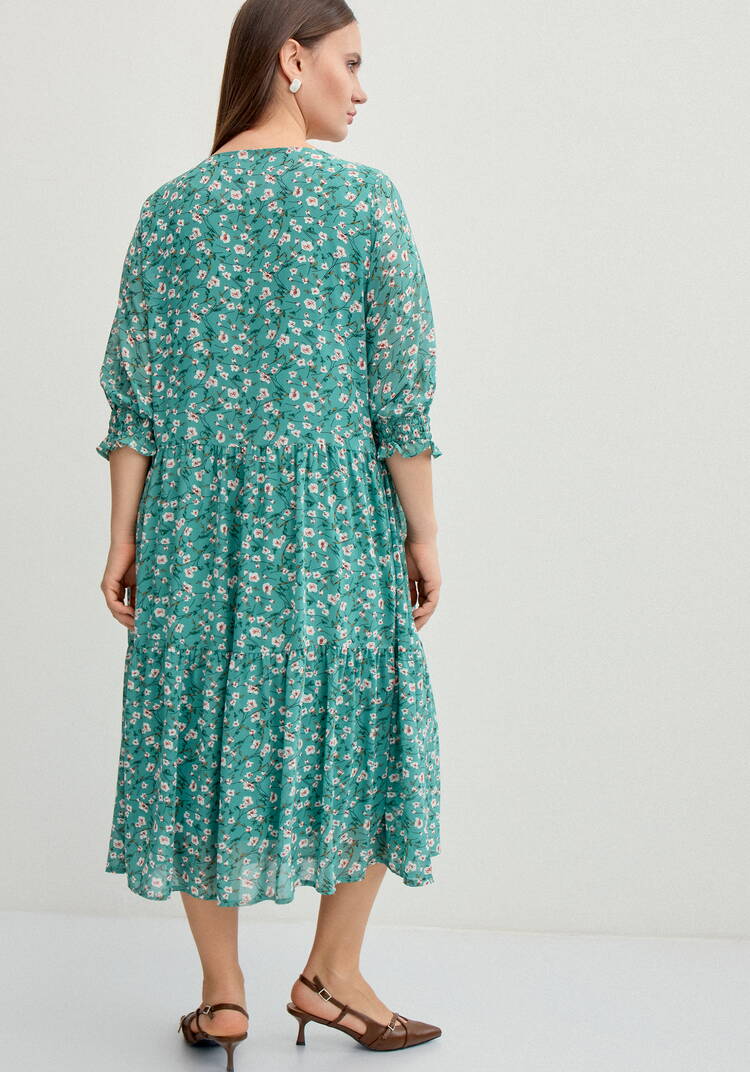 Платье миди из шифона с принтом шир.  750, рис. 10