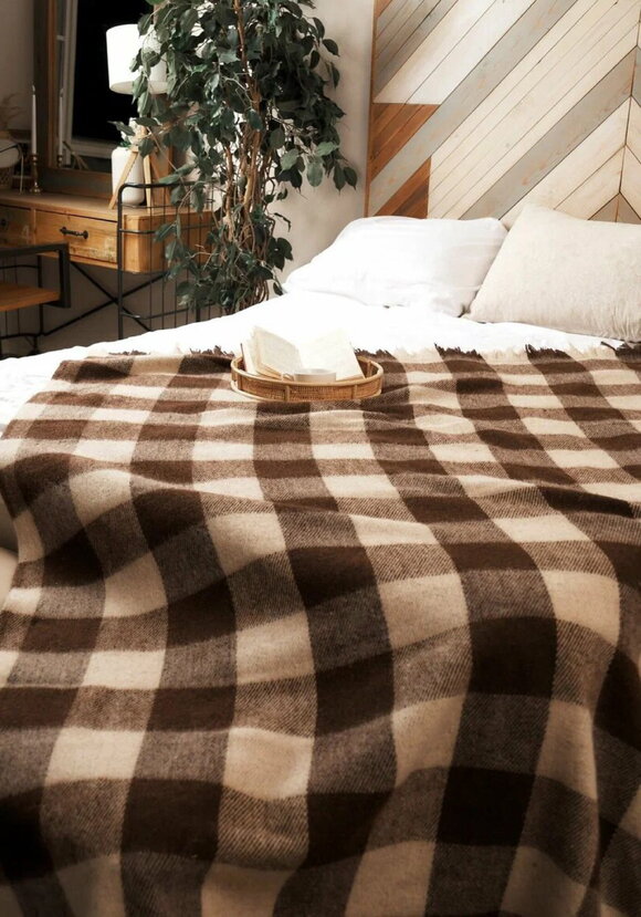 Плед из верблюжьей шерсти Клeтка шир.  580, рис. 2