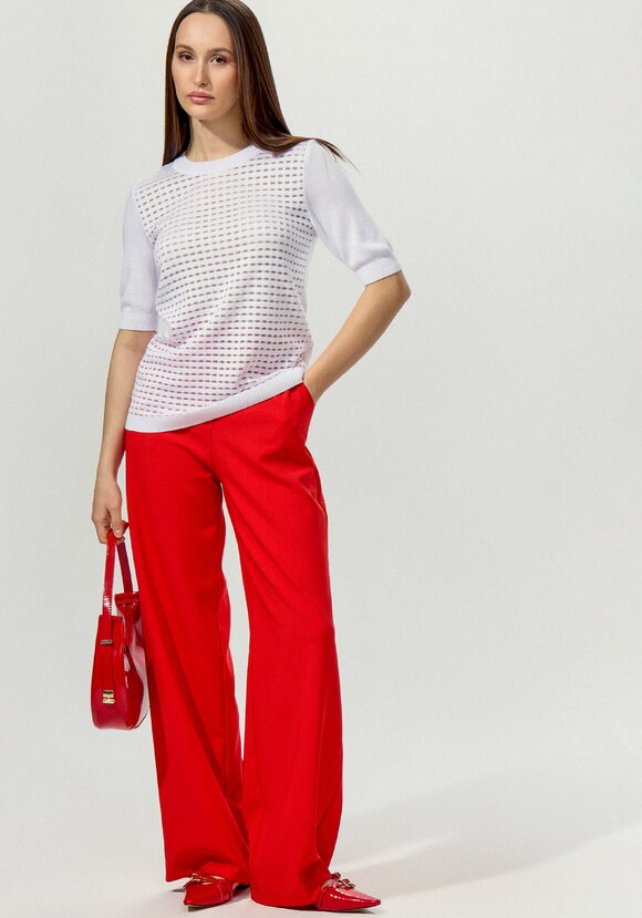 Джемпер с передней полочкой ажурной вязки шир.  580, рис. 2