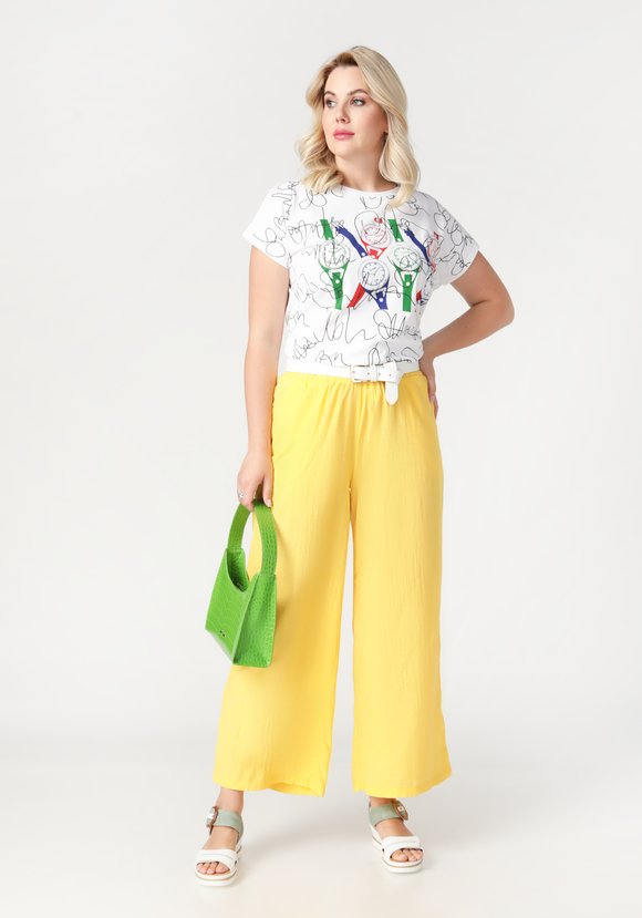 Брюки широкие из хлопка на резинке шир.  580, рис. 27