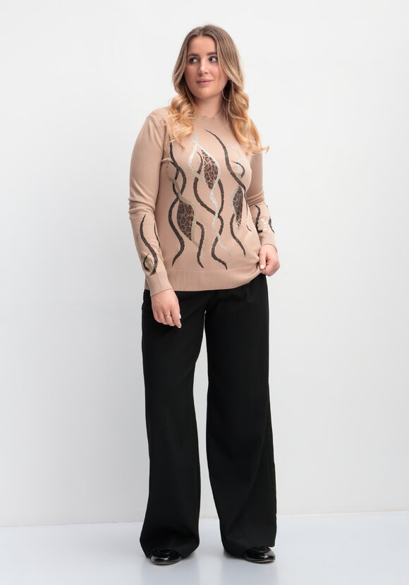 Джемпер с абстракцией на рукавах и полочке шир.  580, рис. 7