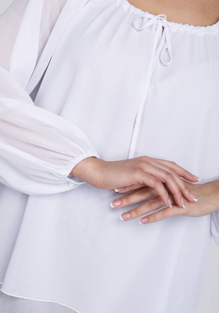 Блуза из шифона с воротом на кулиске шир.  750, рис. 10