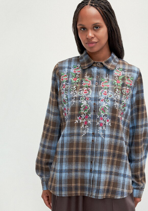 Рубашка в клетку с принтом шир.  580, рис. 4