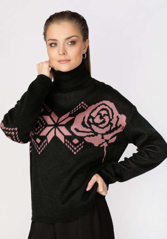 Джемпер с орнаментом по груди и рукаву шир.  580, рис. 6