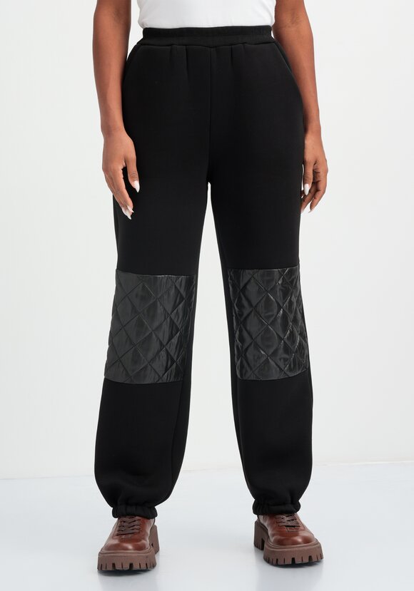 Брюки со вставками из стёганой ткани шир.  580, рис. 4