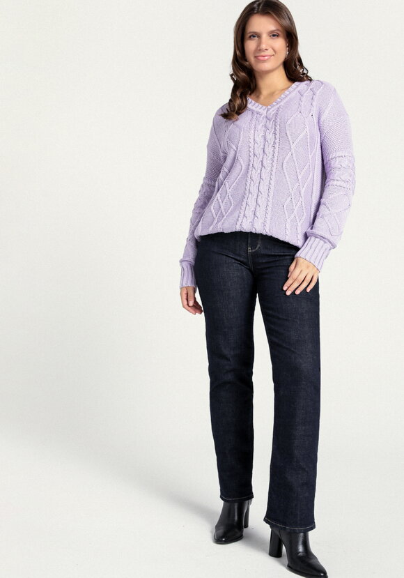 Джемпер с V-образным вырезом и косами шир.  580, рис. 22