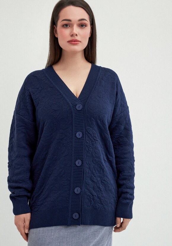 Кардиган с V-образным вырезом свободный шир.  580, рис. 12