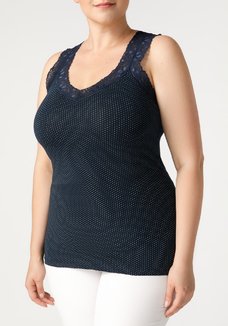 Майка из хлопка с кружевом Аэлита