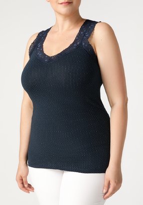 Майка из хлопка с кружевом Аэлита