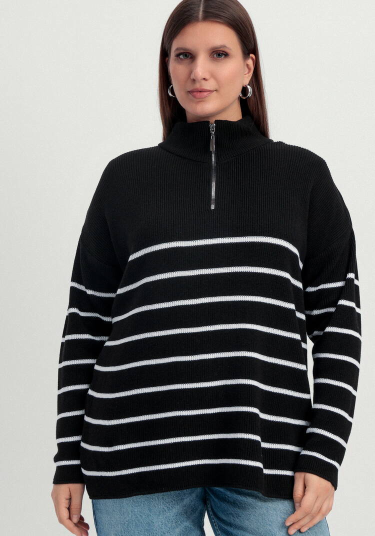 Джемпер в полоску с воротником-поло на молнии шир.  750, рис. 21