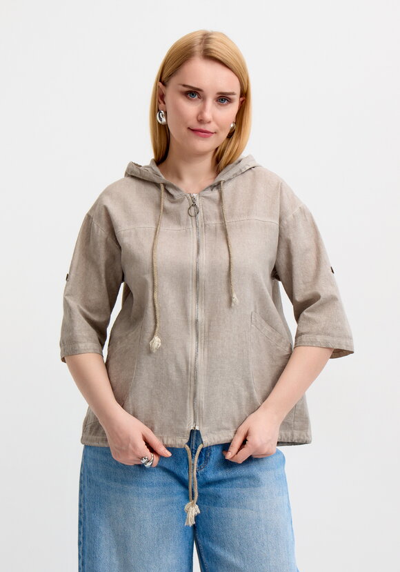 Блуза-пыльник на молнии с капюшоном шир.  580, рис. 13