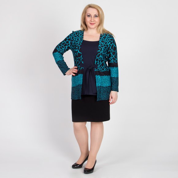 Блуза с эффектом двойки и монохромным принтом шир.  580, рис. 8