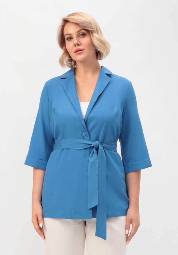 Пиджак с поясом из льна и хлопка шир.  580, рис. 12