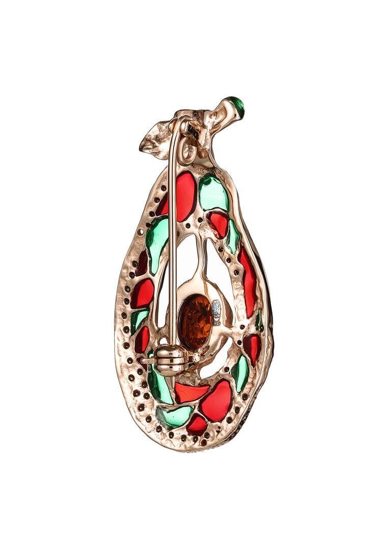 Брошь серебряная Сладкая груша шир.  750, рис. 2