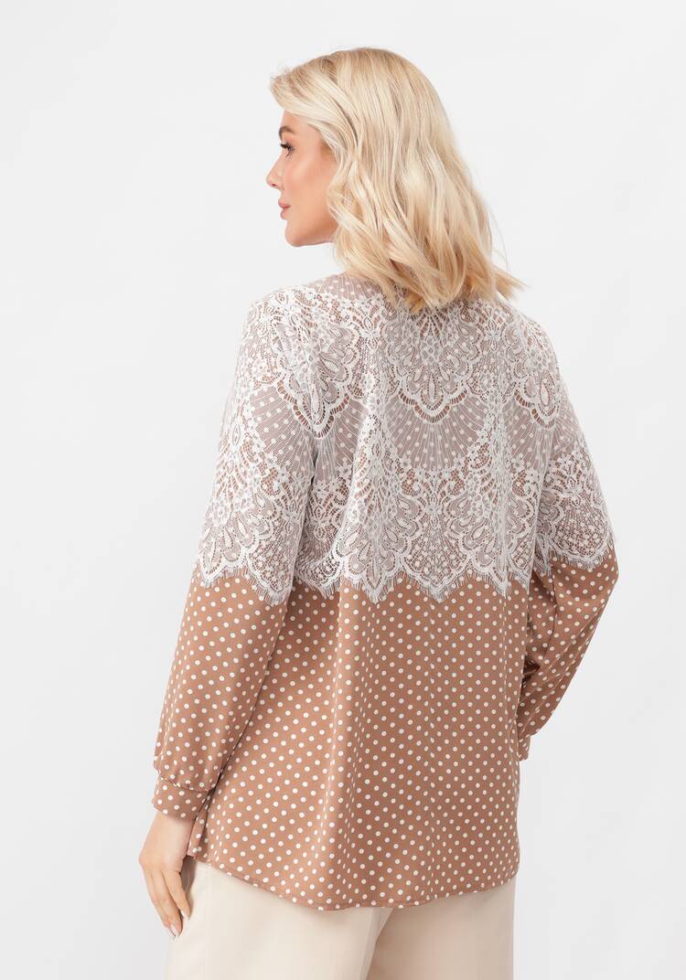 Блуза с ажурным кружевом в горох шир.  750, рис. 10