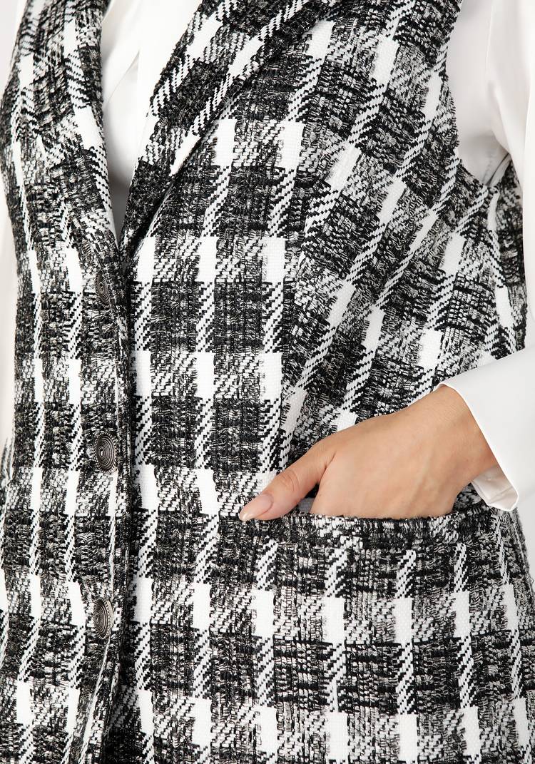 Жилет на пуговицах с карманами из твида шир.  750, рис. 8