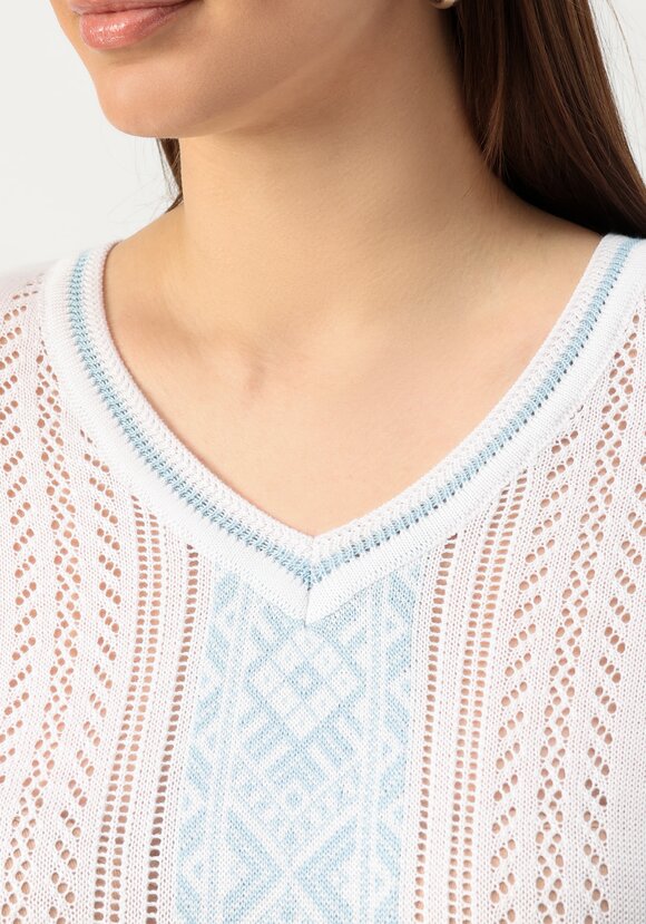 Пуловер с узором на передней полочке шир.  580, рис. 22