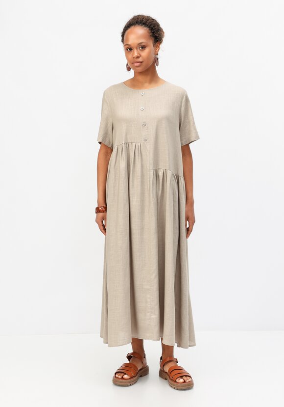 Платье с декоративной планкой и пуговицами шир.  580, рис. 4