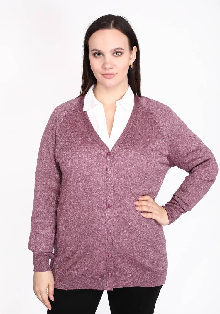 Кардиган вязаный с метанитью шир.  750, рис. 4