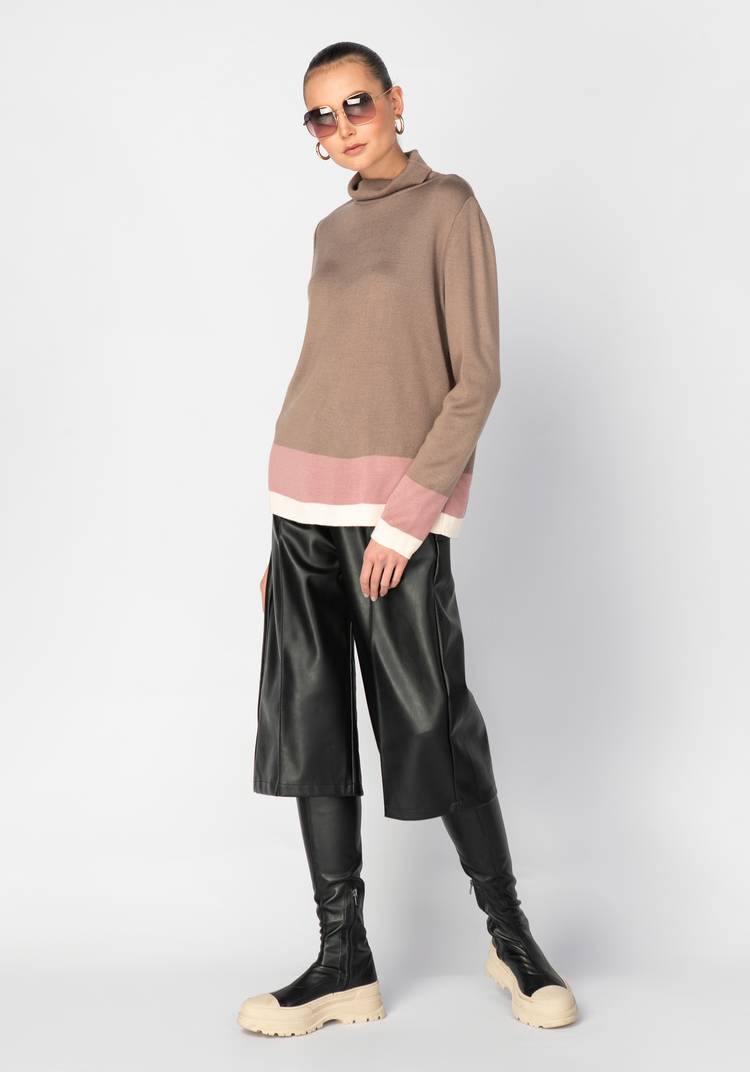 Свитер женский с контрастными полосами шир.  750, рис. 8