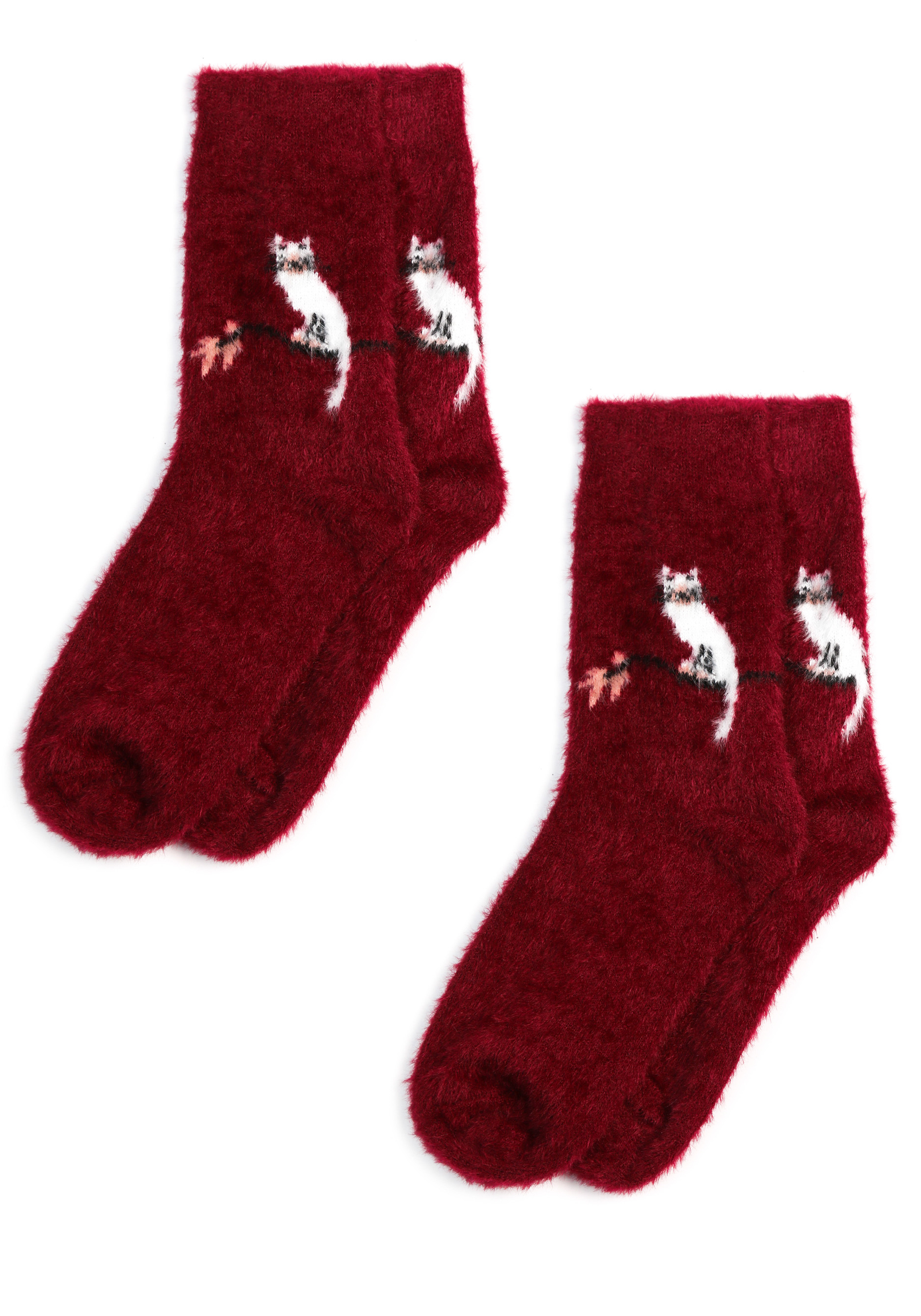 Комплект носков из шерсти норки, 2 пары, цвет черный, размер 37-41