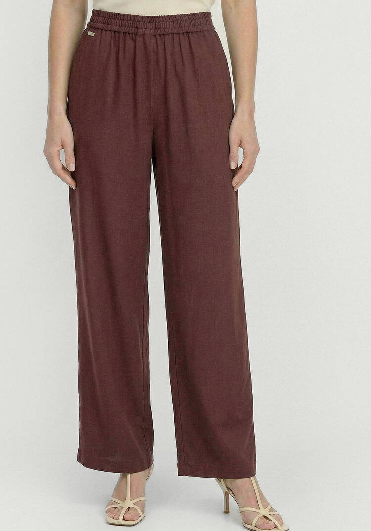 Брюки от бедра прямые изо льна шир.  750, рис. 16