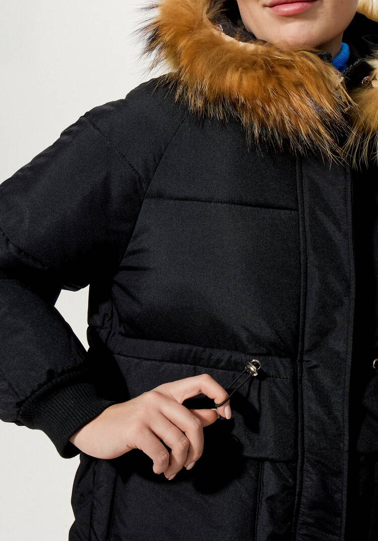 Пальто с меховой опушкой по капюшону шир.  750, рис. 21