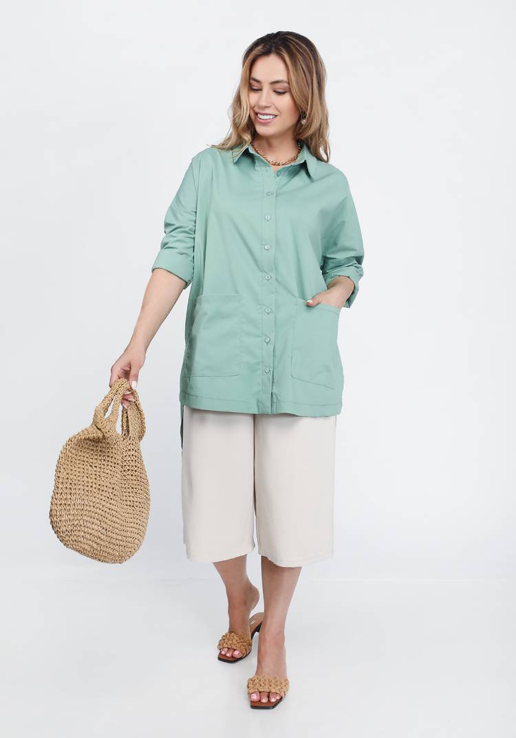 Блуза с карманами и асимметричным низом шир.  750, рис. 9