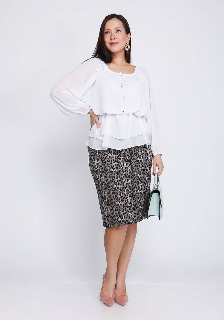 Блуза из шифона с воротом на кулиске шир.  750, рис. 9